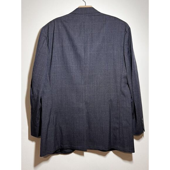 VTG Brooks Brothers 43 R W 38 2 Pc Navy Blue Glen Plaid Wool Suit Jacket Pant - Picture 6 of 11